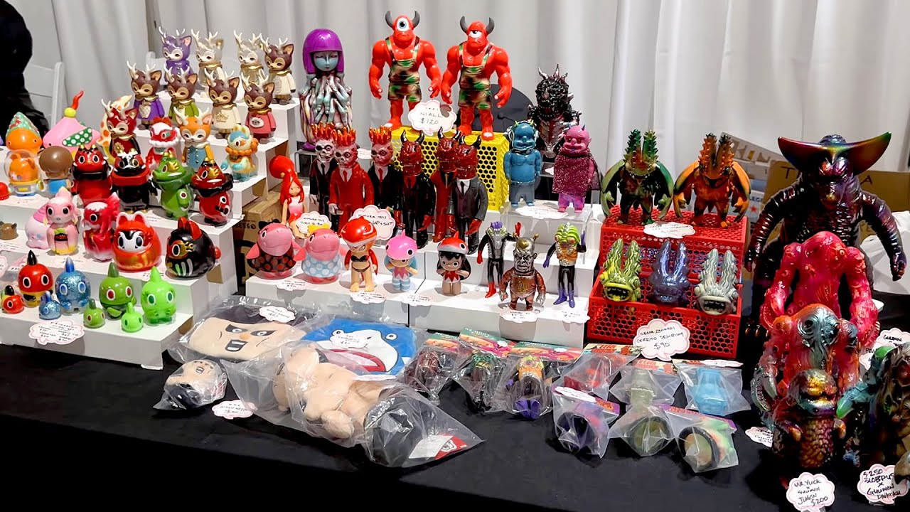 Collection of custom designer vinyl art toys manufactured by Ruihan Industrial